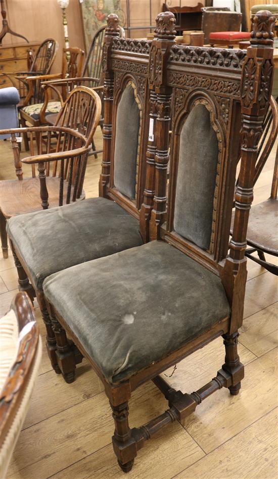 A pair of Pugin style chairs